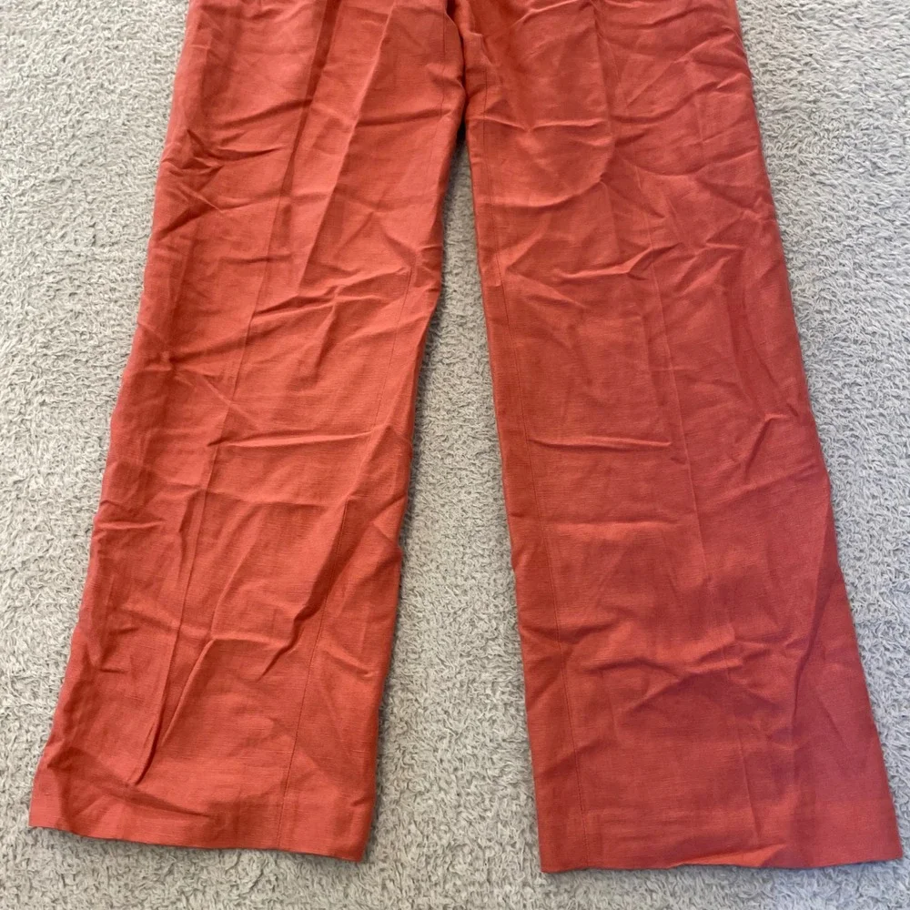 Wilfred Aritzia Effortless Linen Pants Women 0 Pink Wide Leg High Rise Pleated